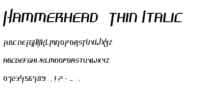 Hammerhead  Thin Italic font